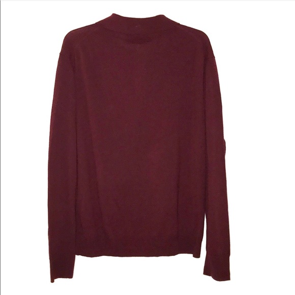 Merino Wool Maroon button pullover sweater. - Picture 2 of 4